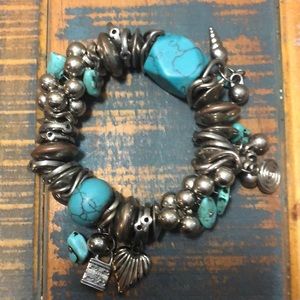 Chunky Turquoise Charm Bracelet Fashion Jewelry